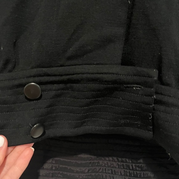 Albert Nipon Vintage Black Wool Waist Short Buttoned Jacket - Picture 4 of 6